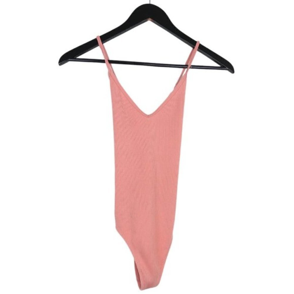ARITZIA Community Criss Cross High Back Leotard Bodysuit Pink